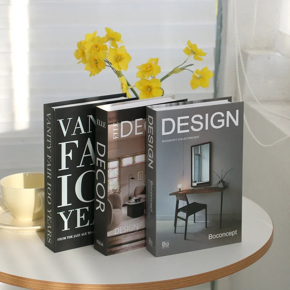 3Pcs Fashion Fake Books Living Room Decoration Designer Books Coffee Table Ornaments Club Hotel Room Villa Prop Books Decoration