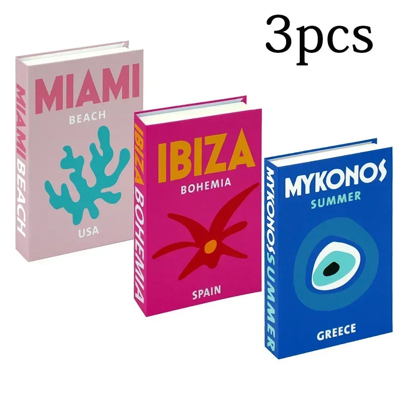 3Pcs Fashion Fake Books Living Room Decoration Designer Books Coffee Table Ornaments Club Hotel Room Villa Prop Books Decoration