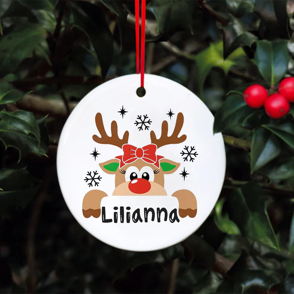 Personalised Christmas Ornament Ceramic Bauble Gift or Baby Custom Xmas Decoration