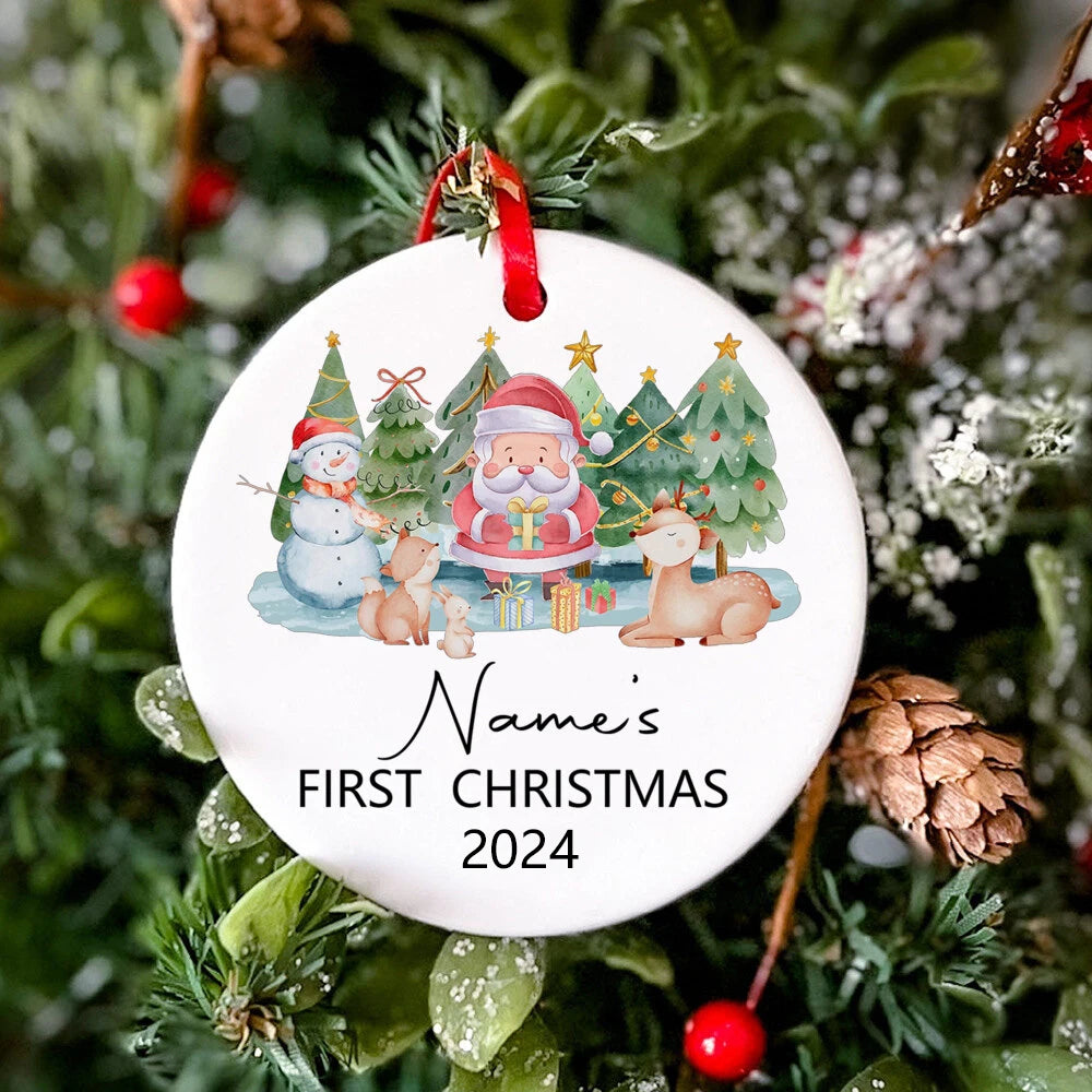 Personalised Christmas Baby Ornament Keepsake bauble