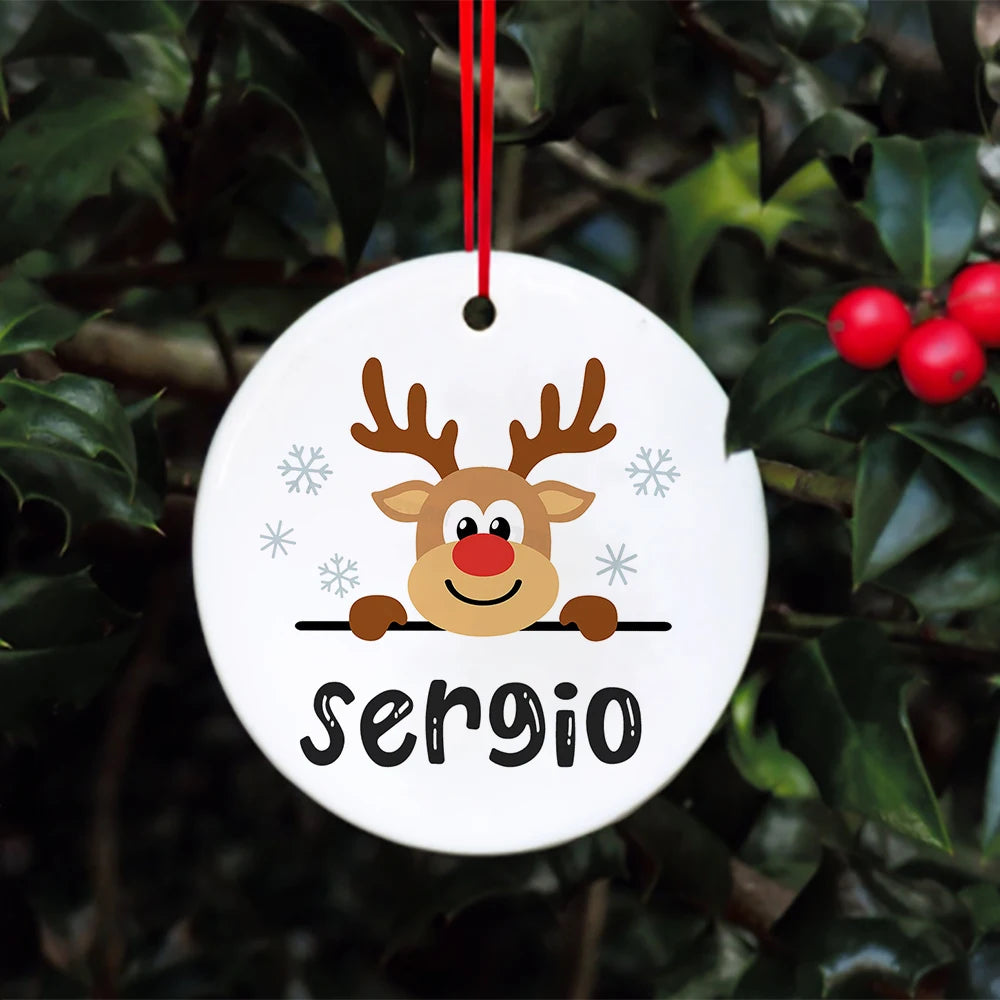 Personalised Christmas Ornament Ceramic Bauble Gift or Baby Custom Xmas Decoration