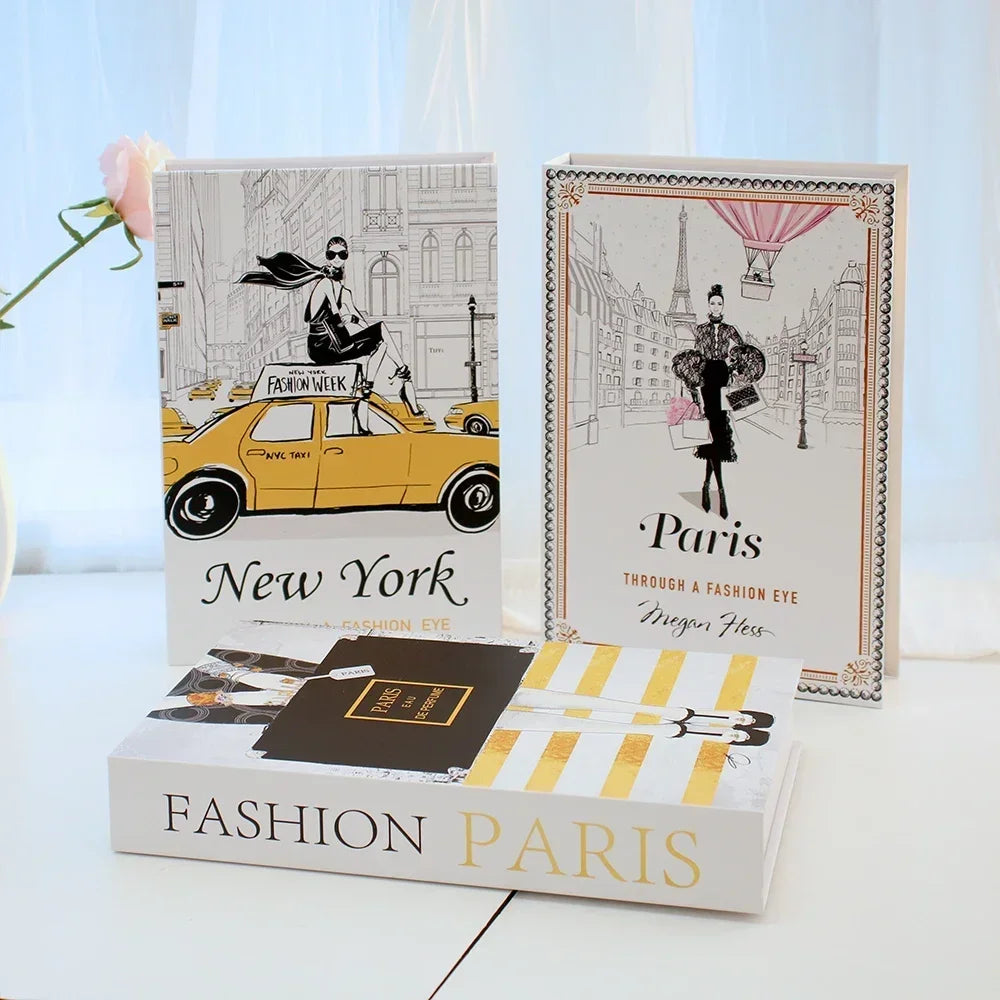 3Pcs Fashion Fake Books Living Room Decoration Designer Books Coffee Table Ornaments Club Hotel Room Villa Prop Books Decoration