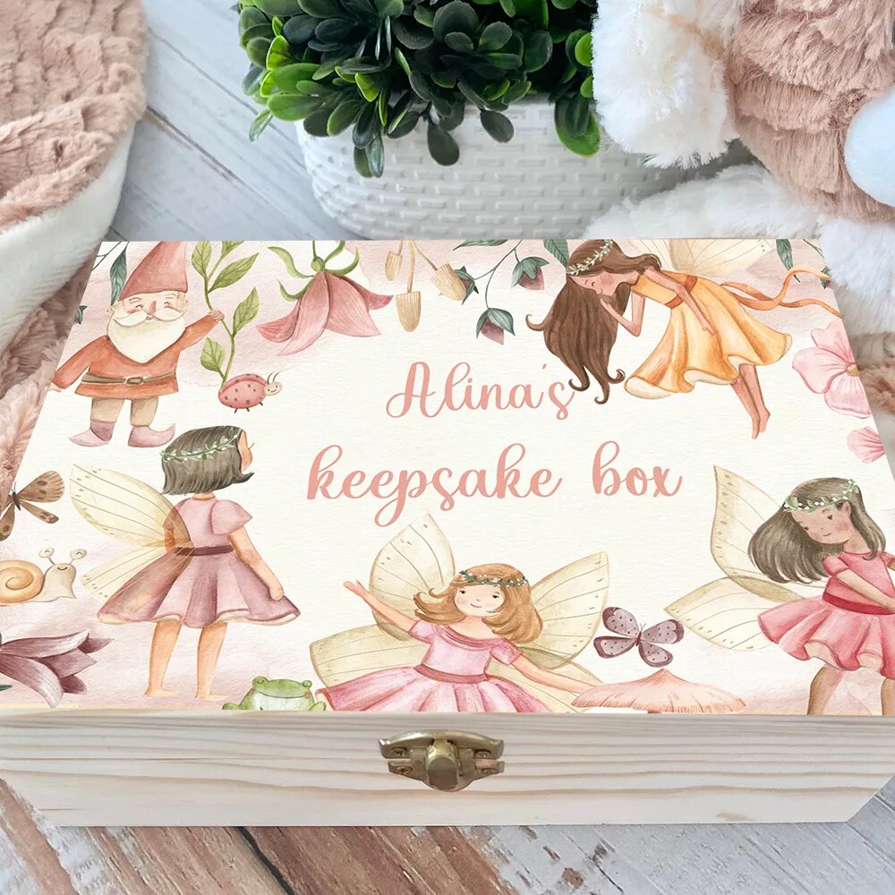 Personalised Baby Keepsake Wooden Box Memory Case