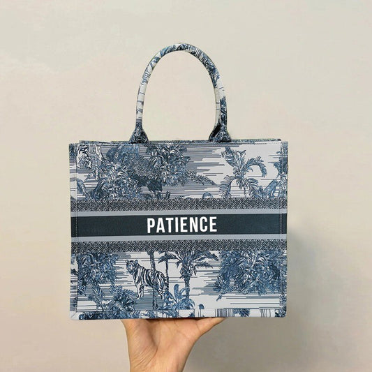 Medium Artistic Printed Linen tote bag
