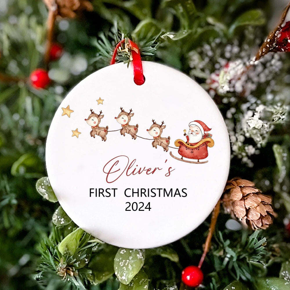 Personalised Christmas Baby Ornament Keepsake bauble