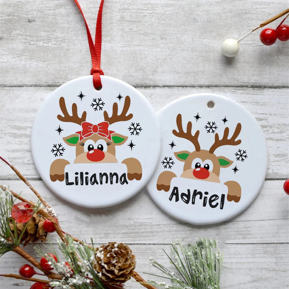 Personalised Christmas Ornament Ceramic Bauble Gift or Baby Custom Xmas Decoration