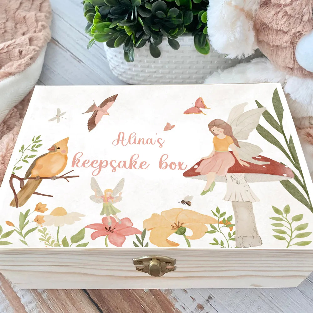 Personalised Baby Keepsake Wooden Box Memory Case