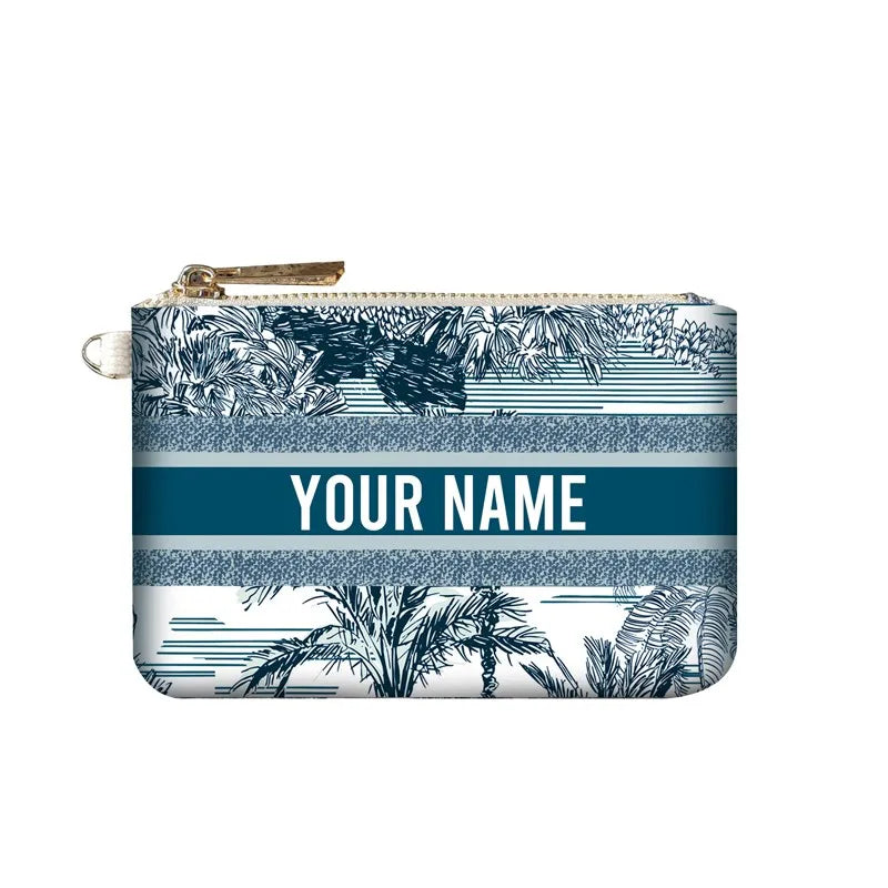 Personalized Customized Letters Custom Clutch Bag Women Wallet Mini Shopping Traveling Portable Card Bag Zip Pocket Coin Purse