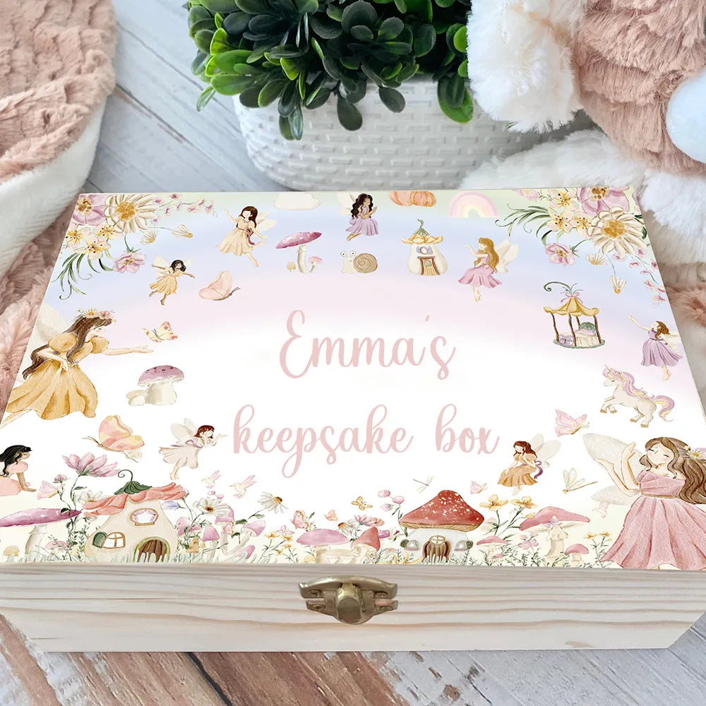 Personalised Baby Keepsake Wooden Box Memory Case