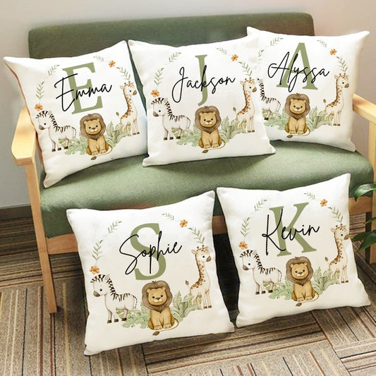 Animal personalised Name Pillow Case Cover