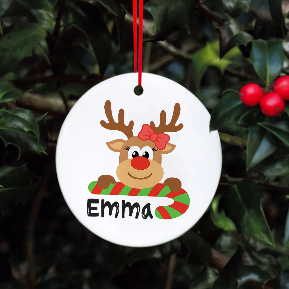 Personalised Christmas Ornament Ceramic Bauble Gift or Baby Custom Xmas Decoration