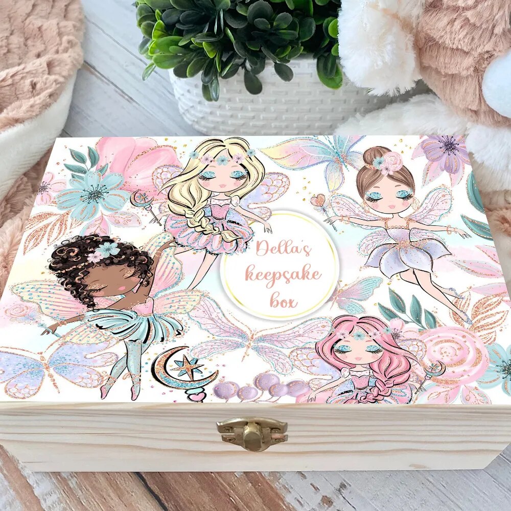 Personalised Baby Keepsake Wooden Box Memory Case