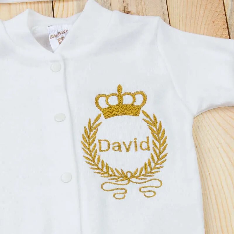 4 pcs Personalised Embroidered Baby Newborn Rompers Blanket Suit