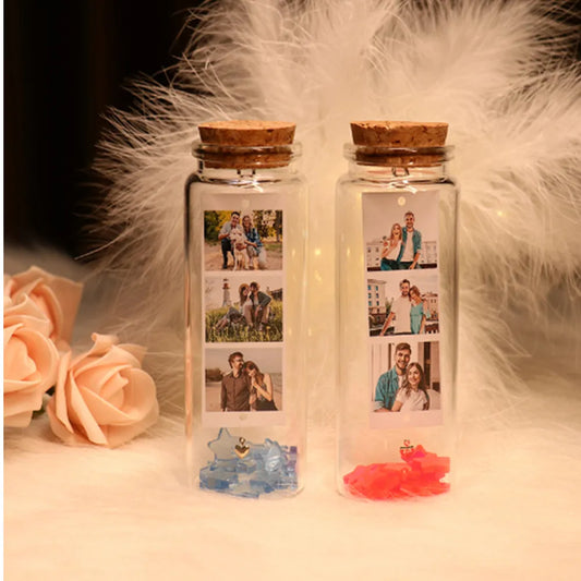 Personalised Mini Photo In A Glass Bottle Stopper