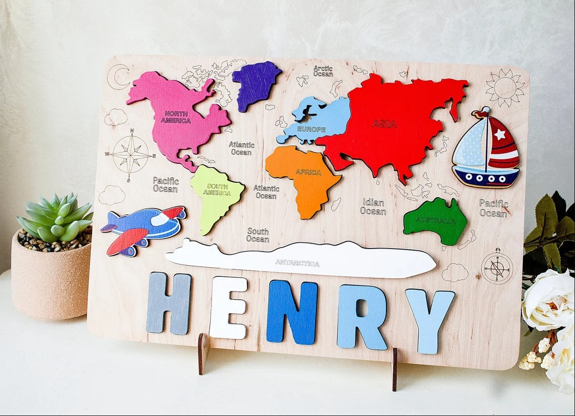 Personalised Wooden Name Puzzle Educational Toy