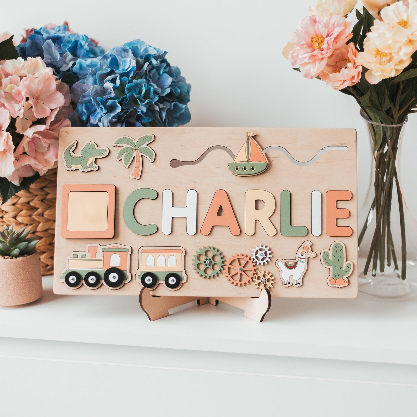 Personalised Wooden Name Puzzle Educational Toy