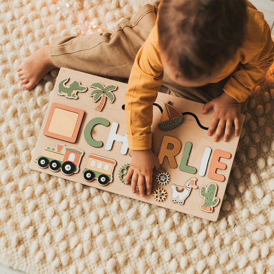 Personalised Wooden Name Puzzle Educational Toy