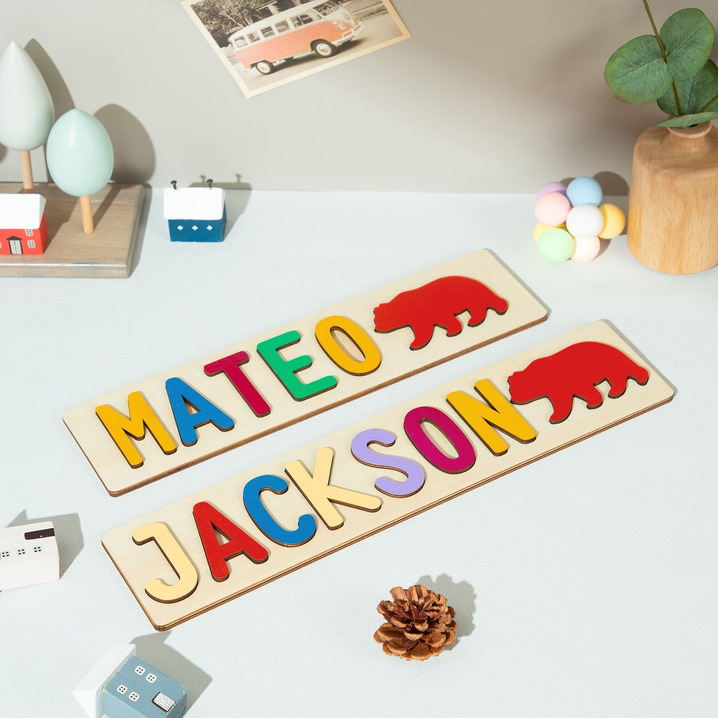 Personalised Wooden Name Puzzle Educational Toy