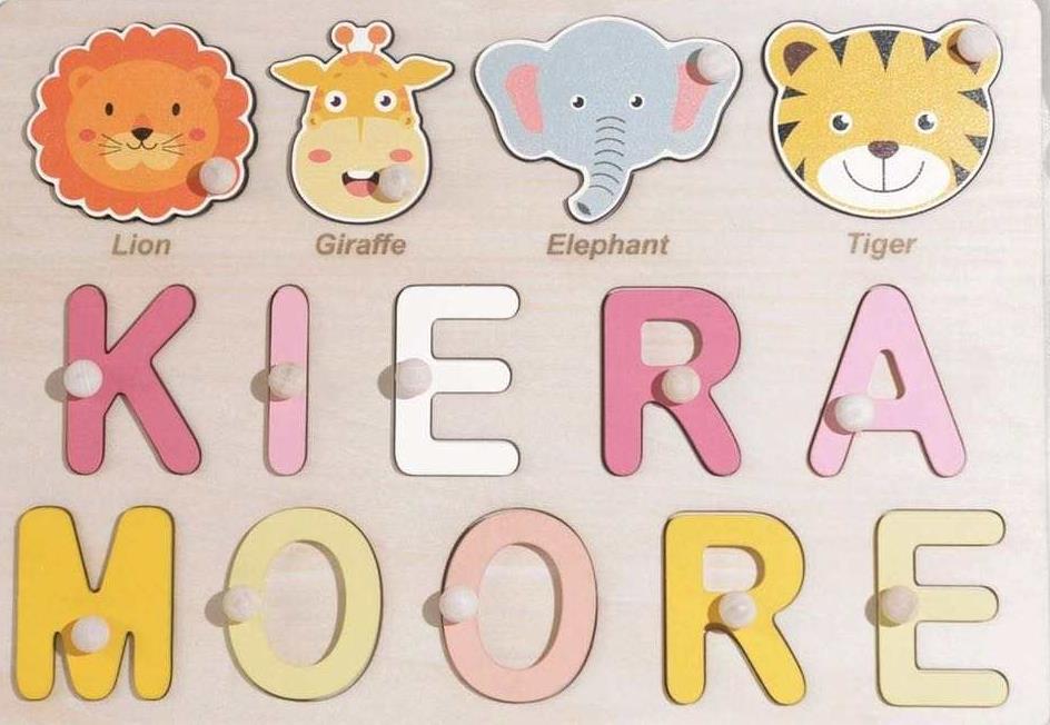 Personalised Wooden Name Puzzle Educational Toy