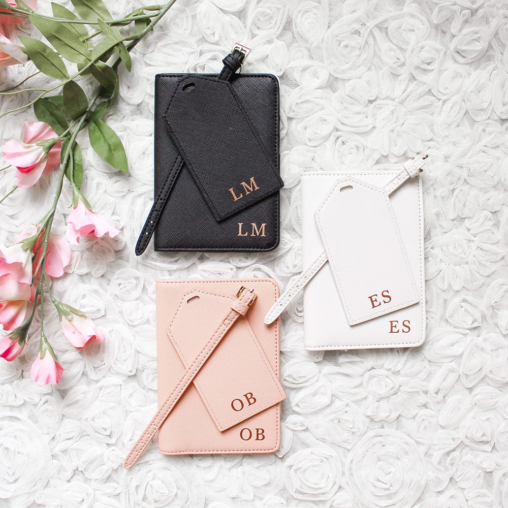 Personalised Passport Holder and Luggage Tag Travel Sets