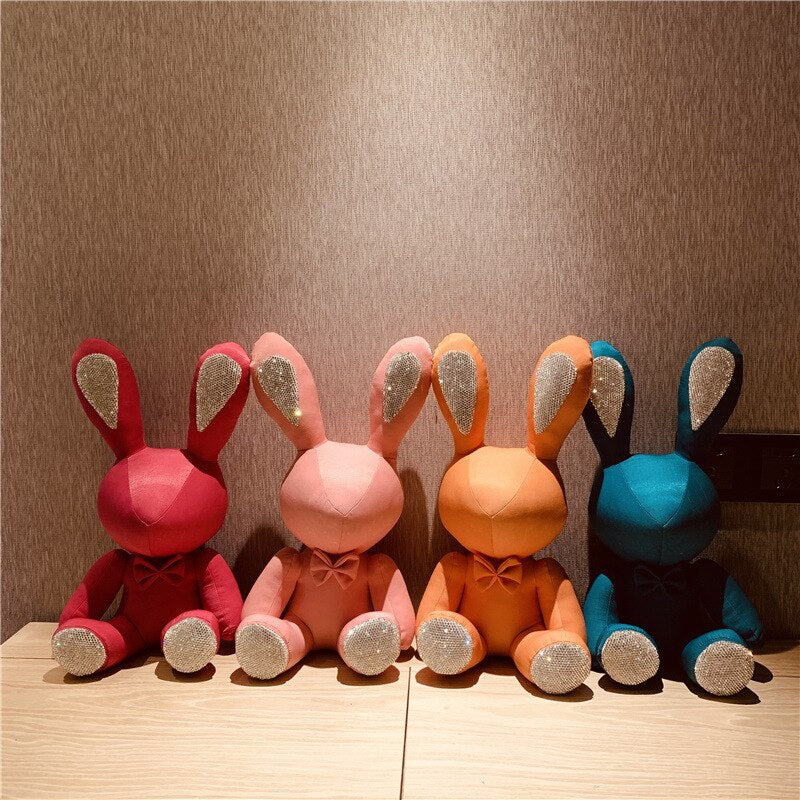 Pattern Stuffed Rabbit Toys Teddy Ornaments