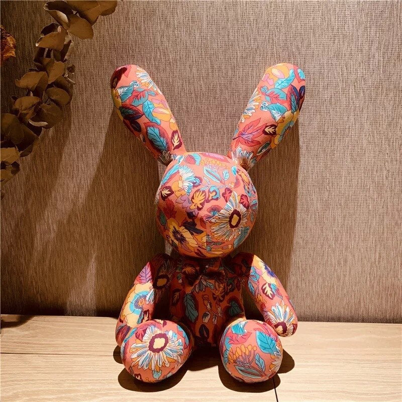 Pattern Stuffed Rabbit Toys Teddy Ornaments