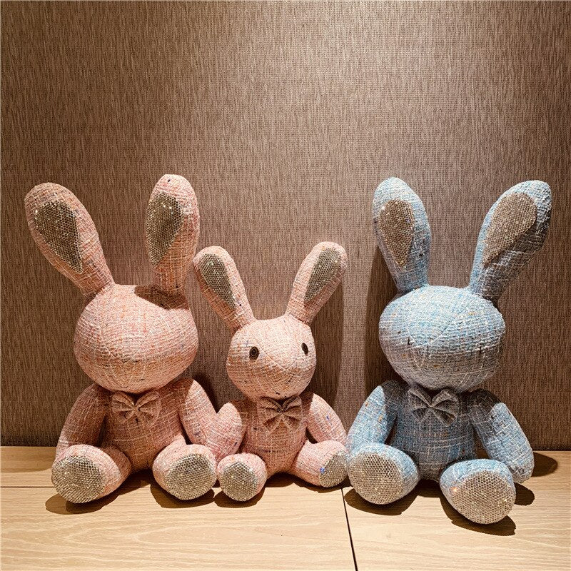 Pattern Stuffed Rabbit Toys Teddy Ornaments