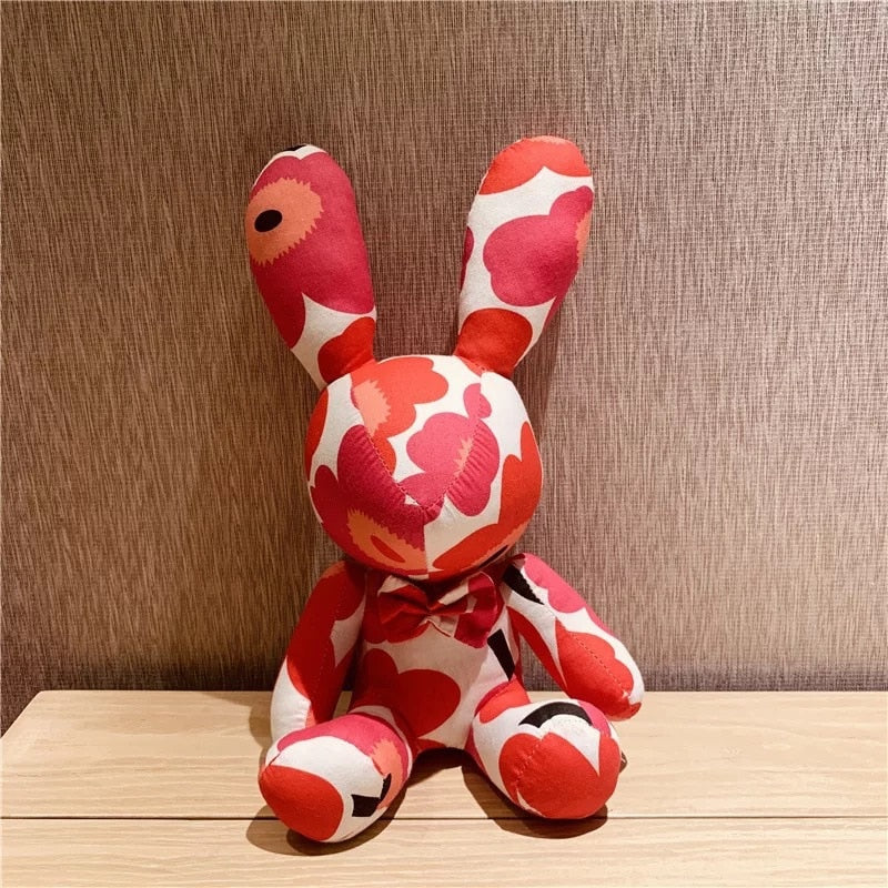 Pattern Stuffed Rabbit Toys Teddy Ornaments