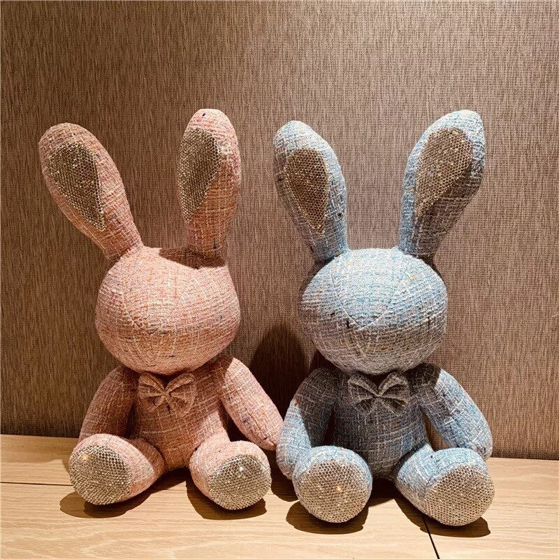 Pattern Stuffed Rabbit Toys Teddy Ornaments