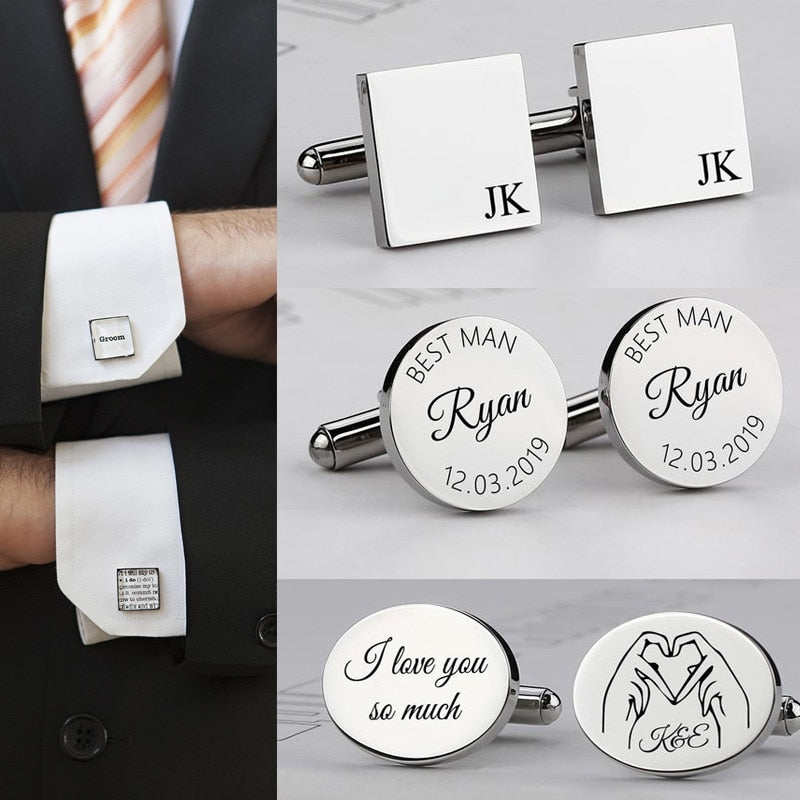 Engraved Initial Cufflinks