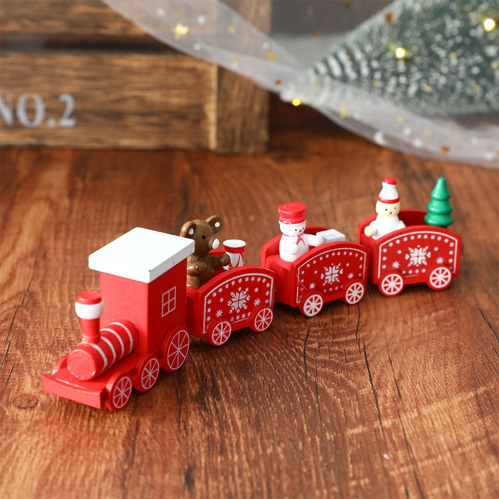 Wooden Train Christmas Ornament Decoration