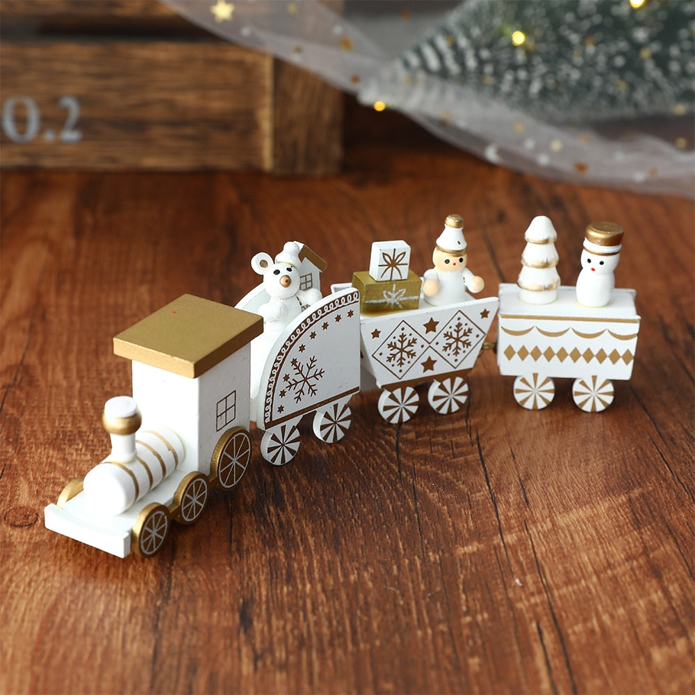 Wooden Train Christmas Ornament Decoration