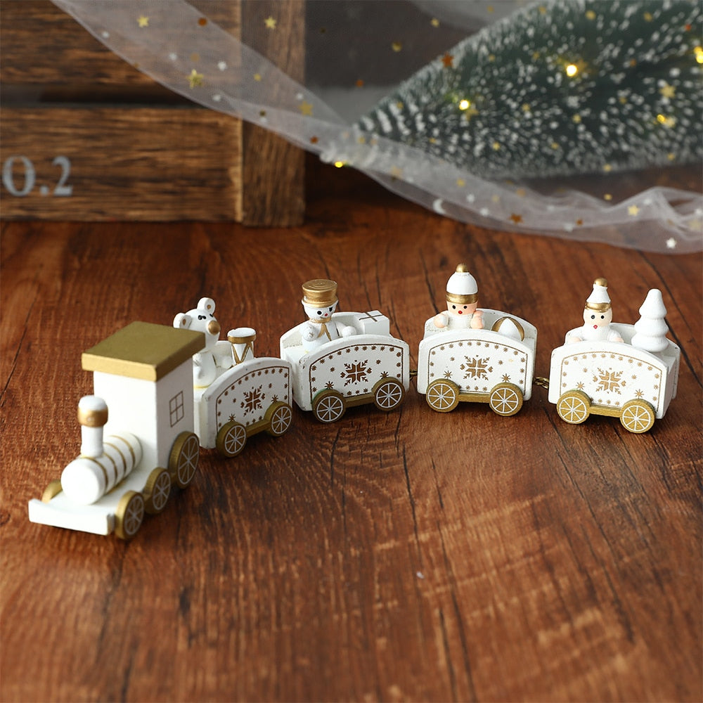 Wooden Train Christmas Ornament Decoration