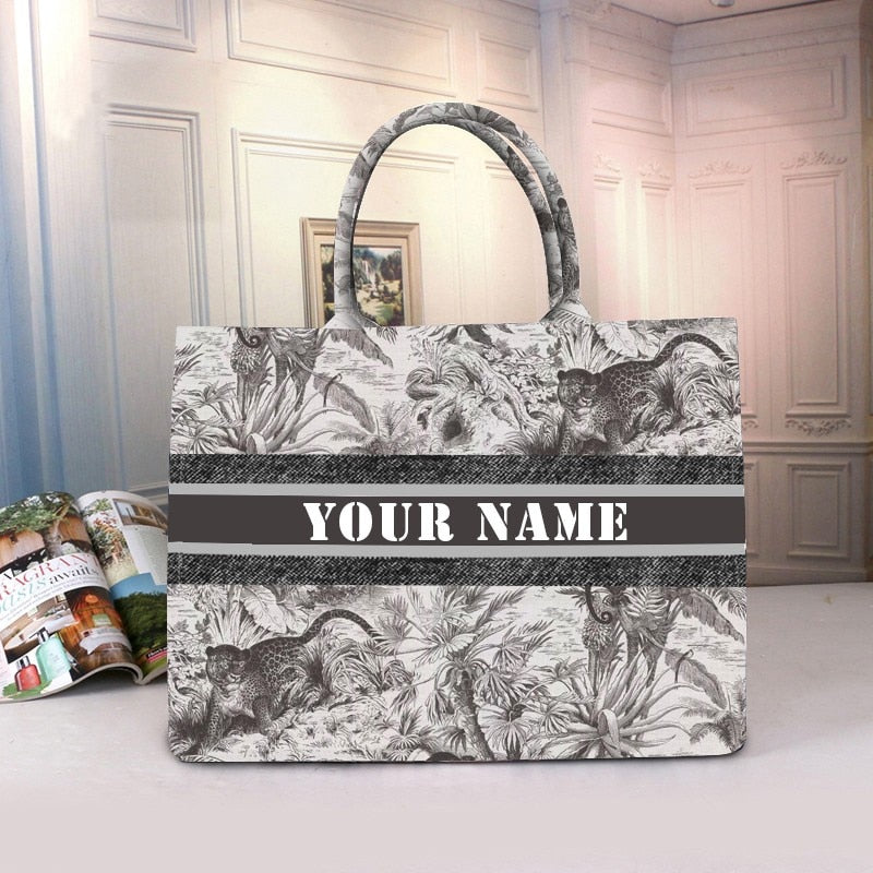 Custom Large Pattern Canvas Tote Bag