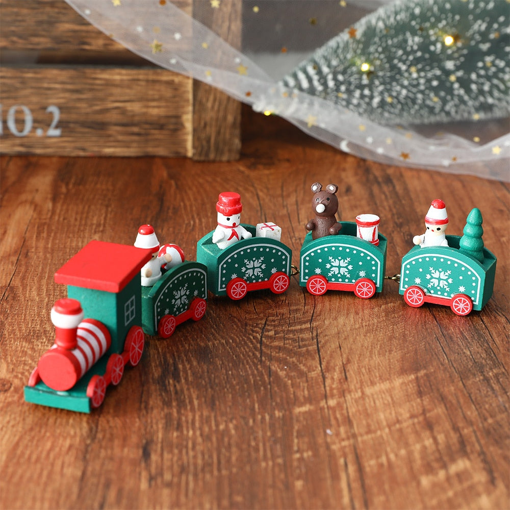 Wooden Train Christmas Ornament Decoration