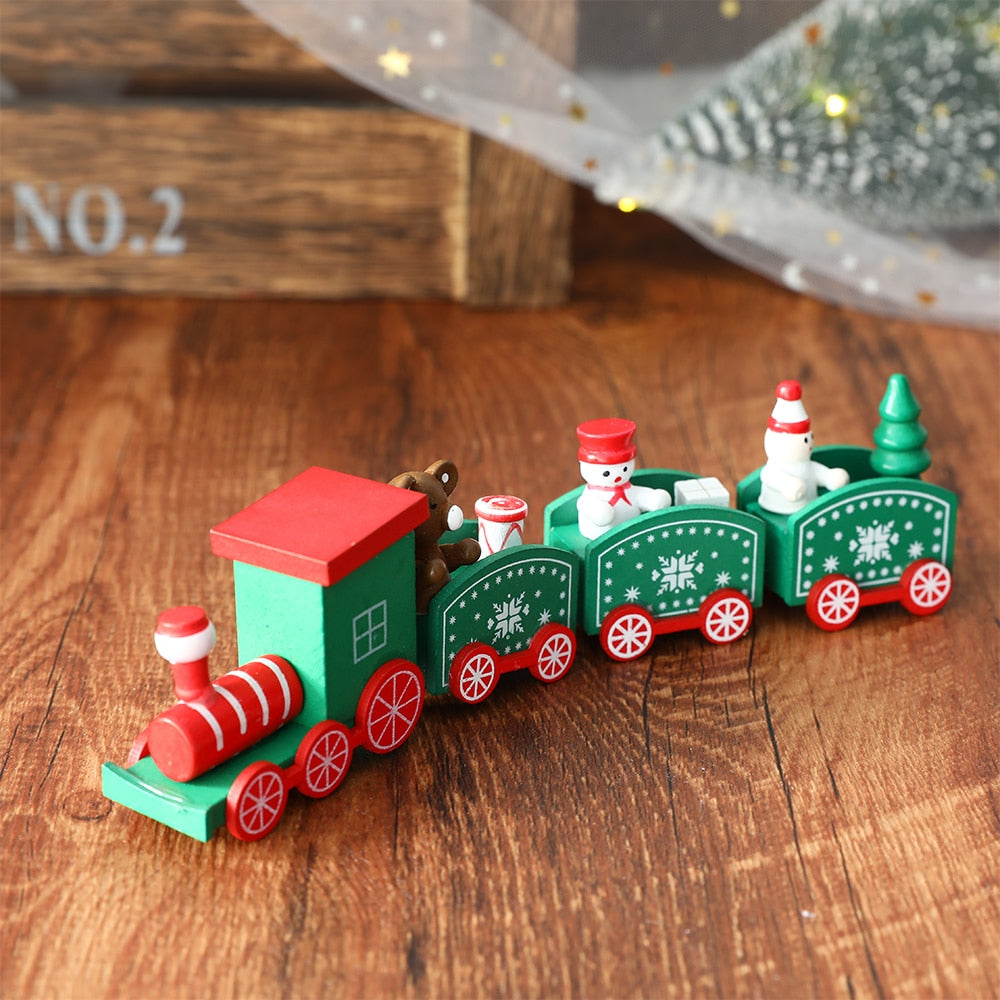 Wooden Train Christmas Ornament Decoration