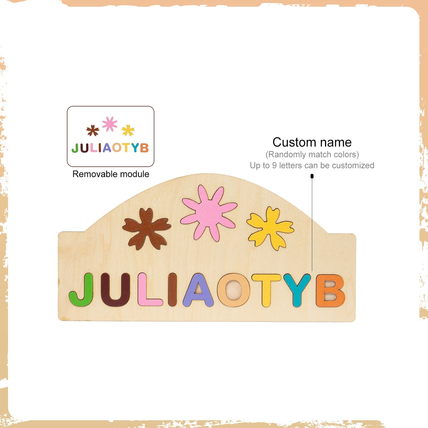 Personalised Wooden Name Puzzle Educational Toy