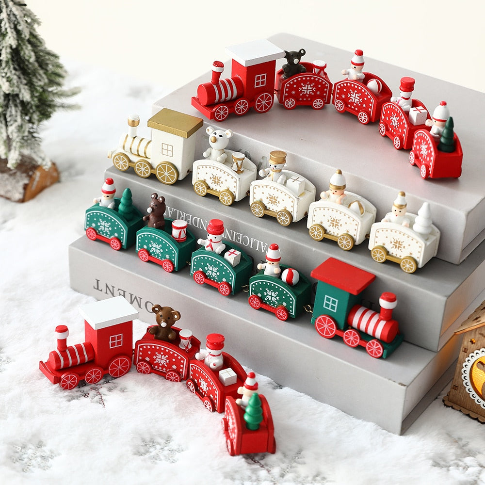 Wooden Train Christmas Ornament Decoration