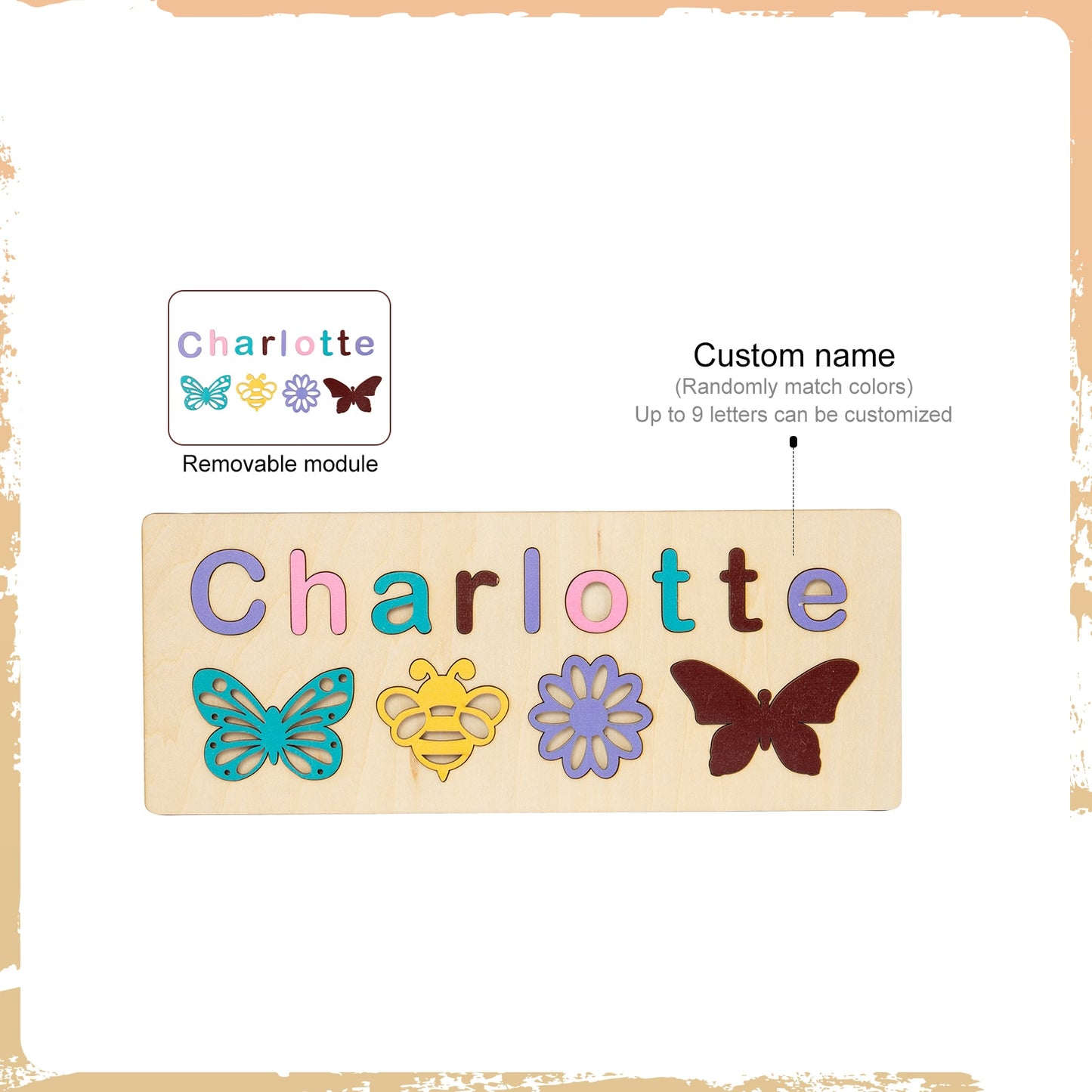 Personalised Wooden Name Puzzle Educational Toy