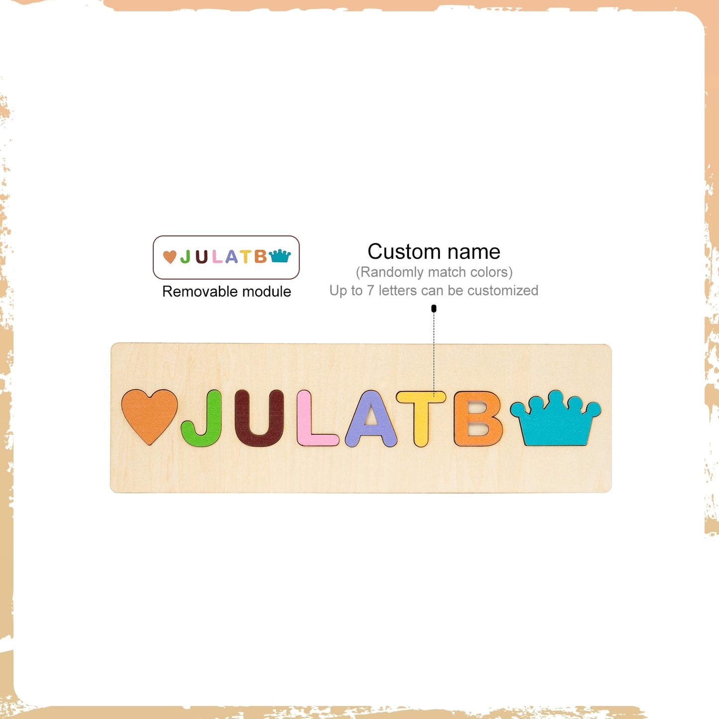 Personalised Wooden Name Puzzle Educational Toy