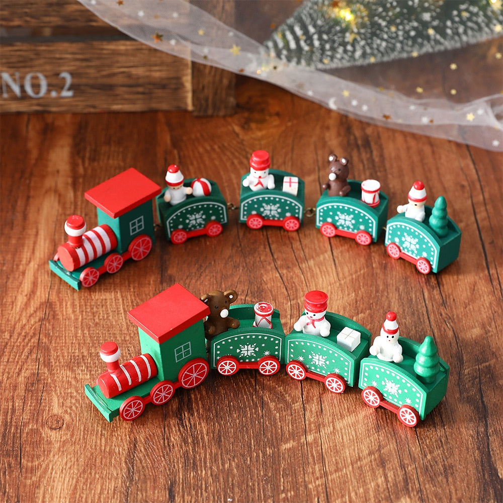 Wooden Train Christmas Ornament Decoration