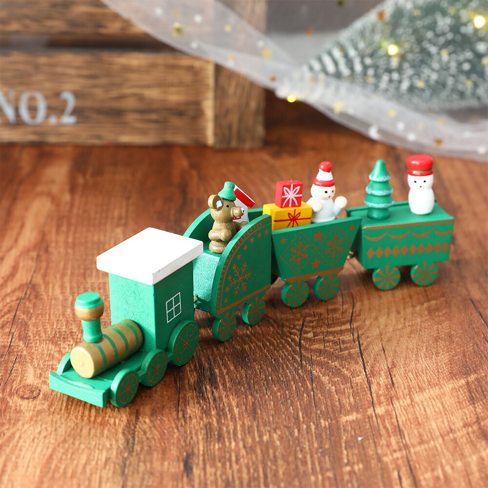 Wooden Train Christmas Ornament Decoration