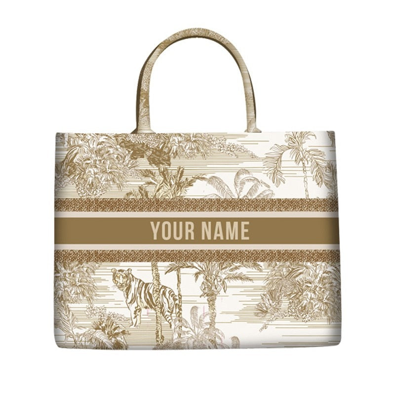 Custom Large Pattern Canvas Tote Bag