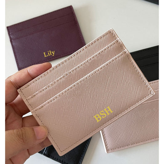 Custom Card Holder Initials