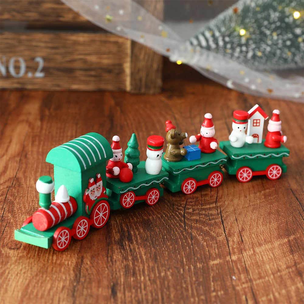 Wooden Train Christmas Ornament Decoration