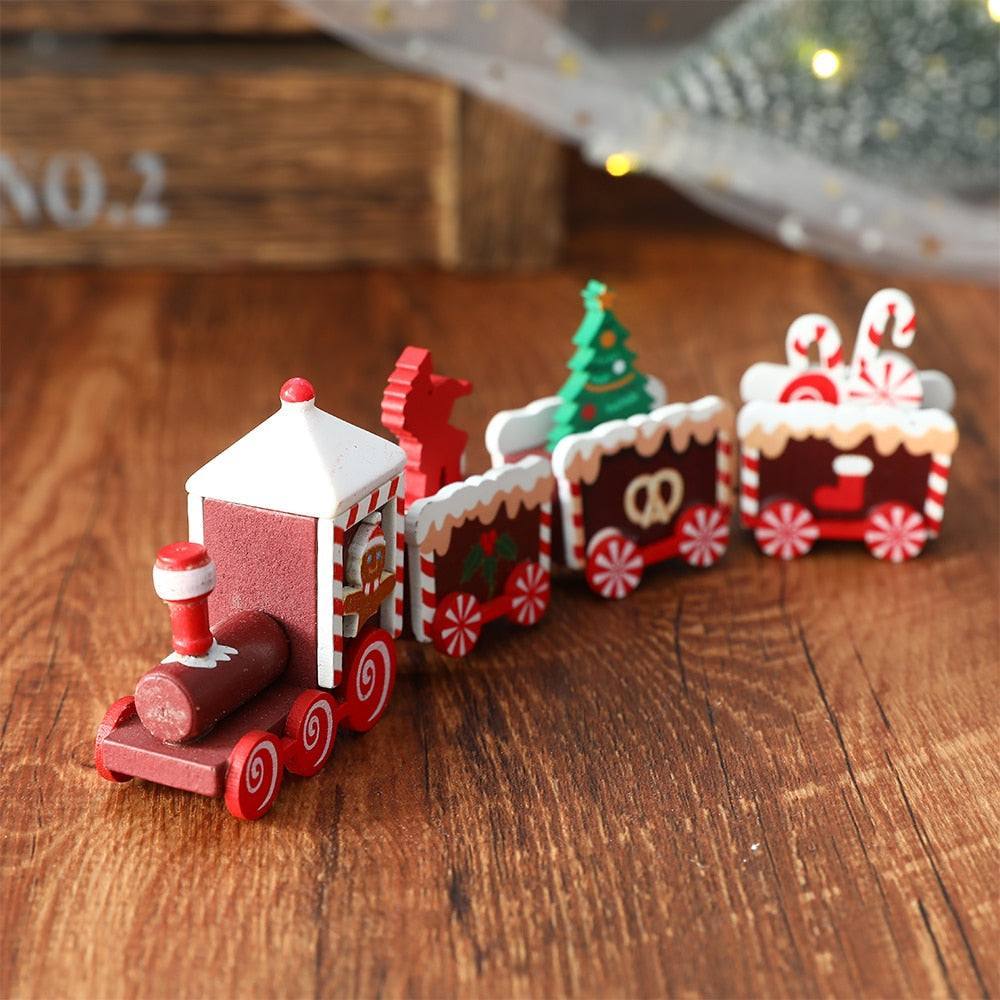 Wooden Train Christmas Ornament Decoration