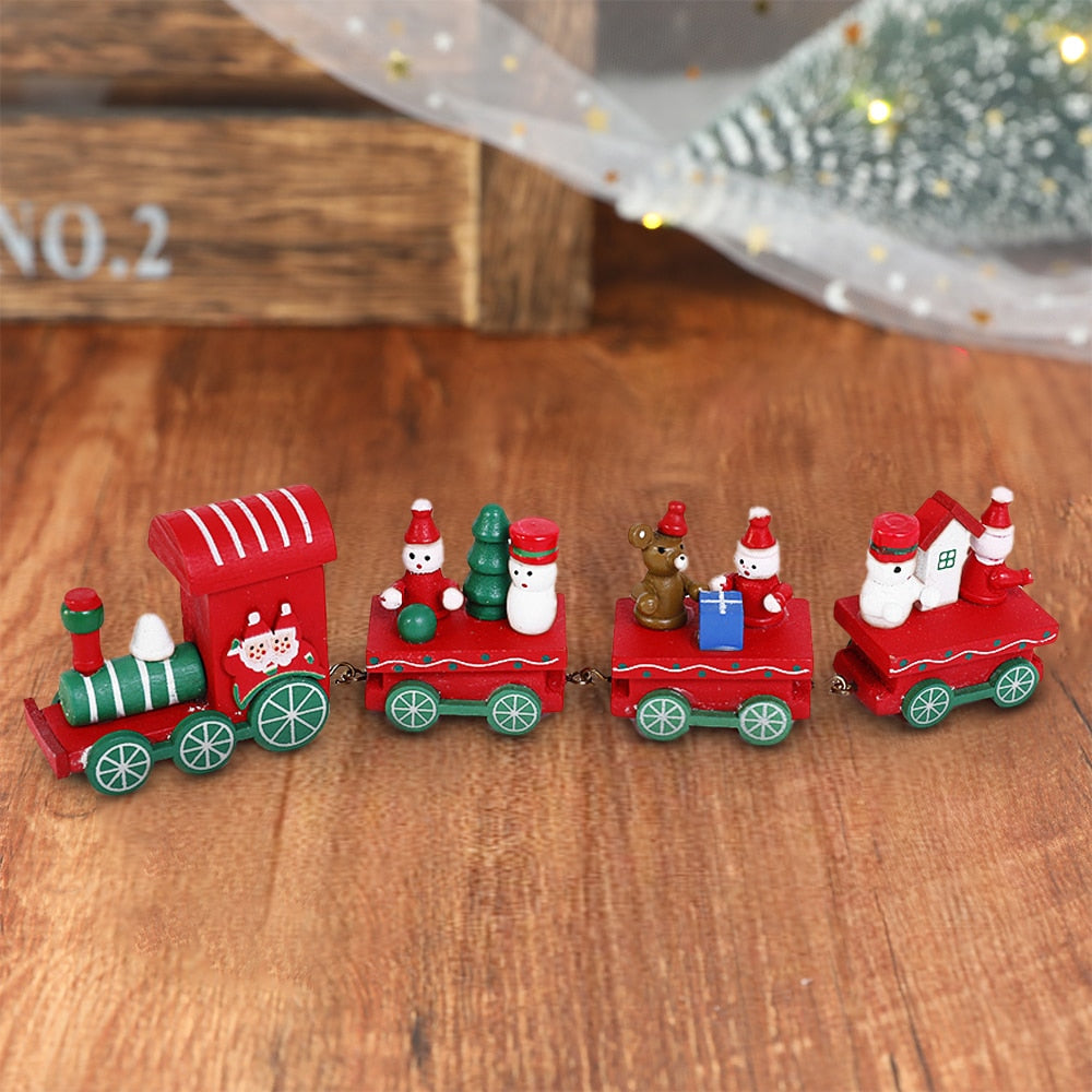 Wooden Train Christmas Ornament Decoration