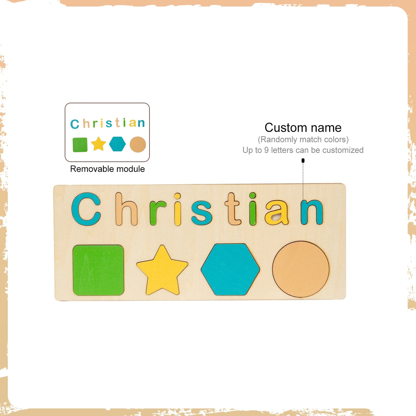 Personalised Wooden Name Puzzle Educational Toy