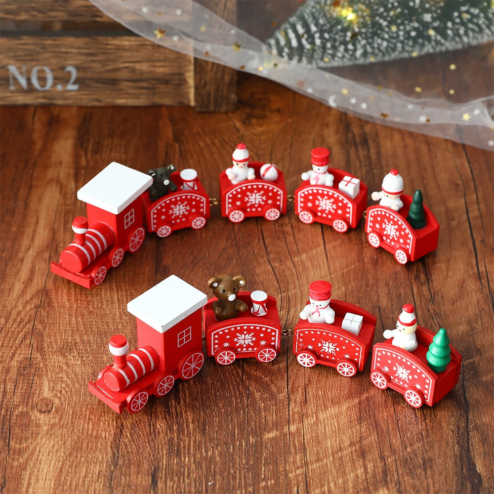 Wooden Train Christmas Ornament Decoration