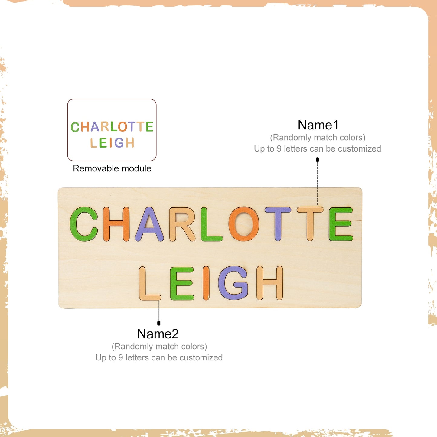 Personalised Wooden Name Puzzle Educational Toy